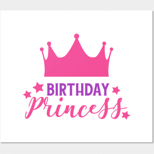 Birthday Princess, Little Princess, Crown, Stars Posters and Art